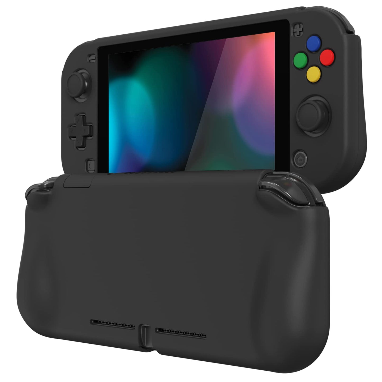 PlayVital Protective Case for Nintendo Switch Lite - Hard Shell, Ergonomic Grip, Screen Protector, Black