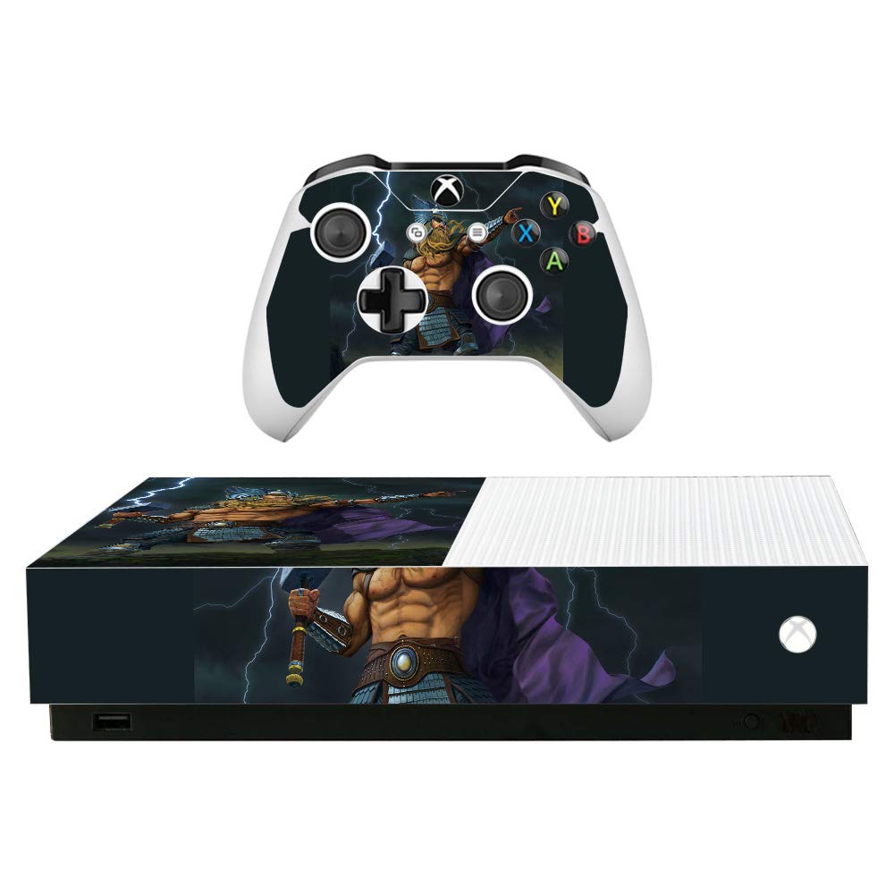 MightySkins Skin for Microsoft Xbox One S All-Digital Edition - God of Thunder | Protective  Durable  and Unique Vinyl Decal wrap Cover | Easy to Apply  Remove  and Change Styles | Made in The USA