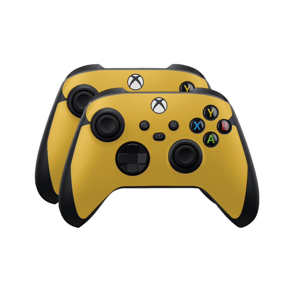 Skin Compatible with Microsoft Xbox Series X|S Controller (2 Pack) - Solid Marigold - Premium 3M Vinyl Protective Wrap Decal Cover - Easy to Apply | Crafted in The USA by MightySkins