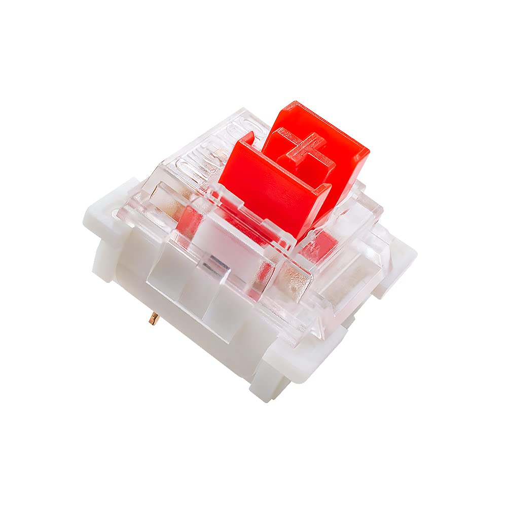 OUTEMU Medium-Low Profile Red Switches 3 Pin Thiner 50g Force 1.6mm Actuation-Tpartyl Key switches Pack 20 - Gateron& Cherry MX Equivalent DIY Replaceable Switches for Mechanical Keyboard