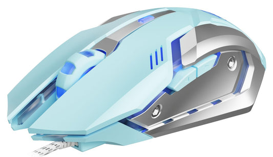 SEUNKWANG G3 Wired Gaming Mouse - 2400 DPI, 6 Programmable Buttons, Metal Base, Blue Breathing Light for PC/Laptop