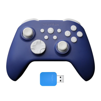 ShanWan Wireless Controller for iPhone, Android, PC, Switch - Q34XSP, Blue, Supports Turbo, Dual Vibration, Gyroscope, Wake-up Functions