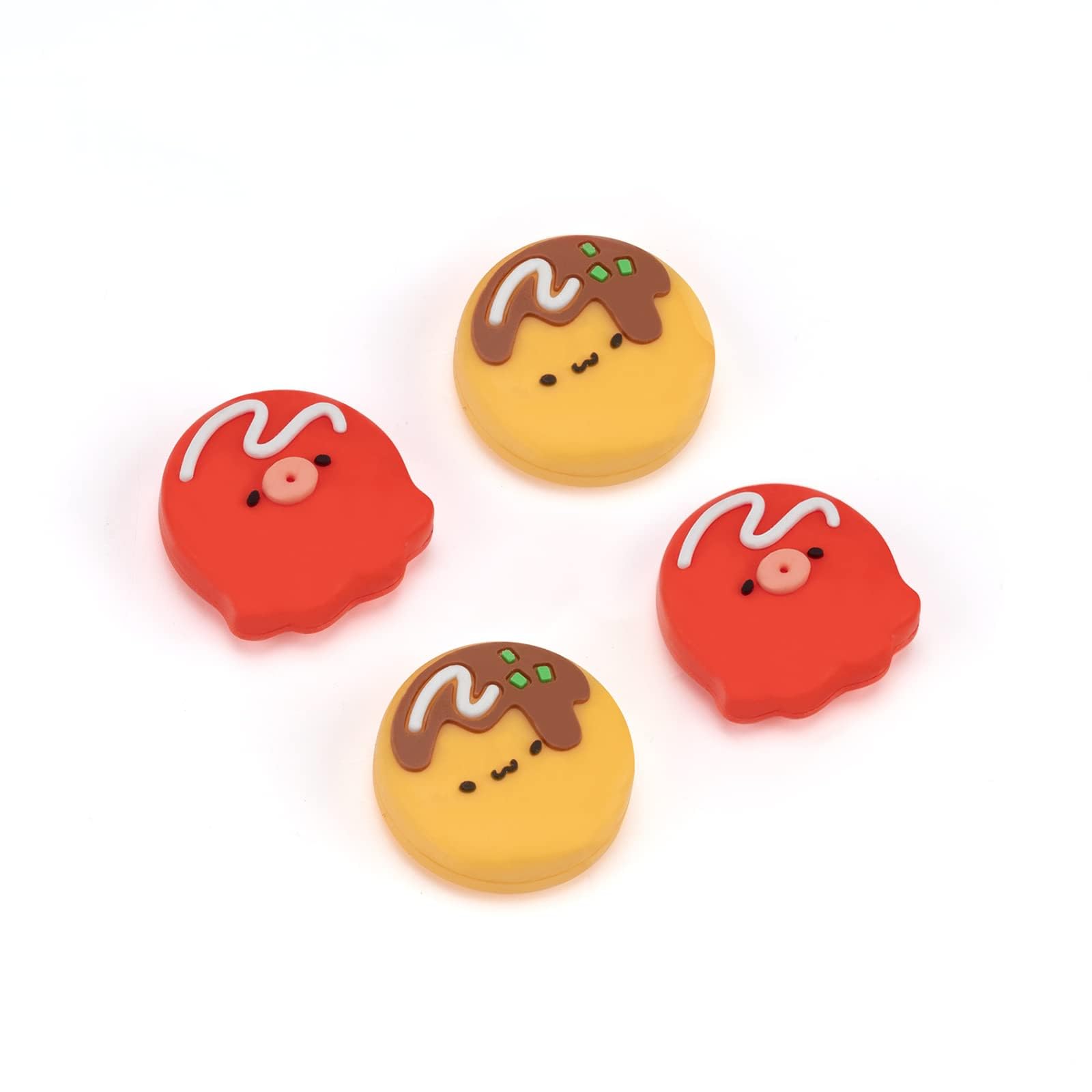 GeekShare Cute Thumb Grip Caps Compatible with Switch/OLED/Switch Lite Soft Silicone Joystick Rocker Cover 4PCS- Takoyaki