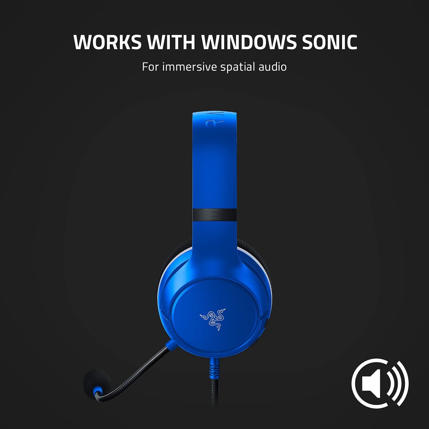 Razer Kaira X Wired Headset for Xbox, PC & Mobile - 50mm Triforce Drivers, HyperClear Mic, Blue, RZ04-03970400-R3U1
