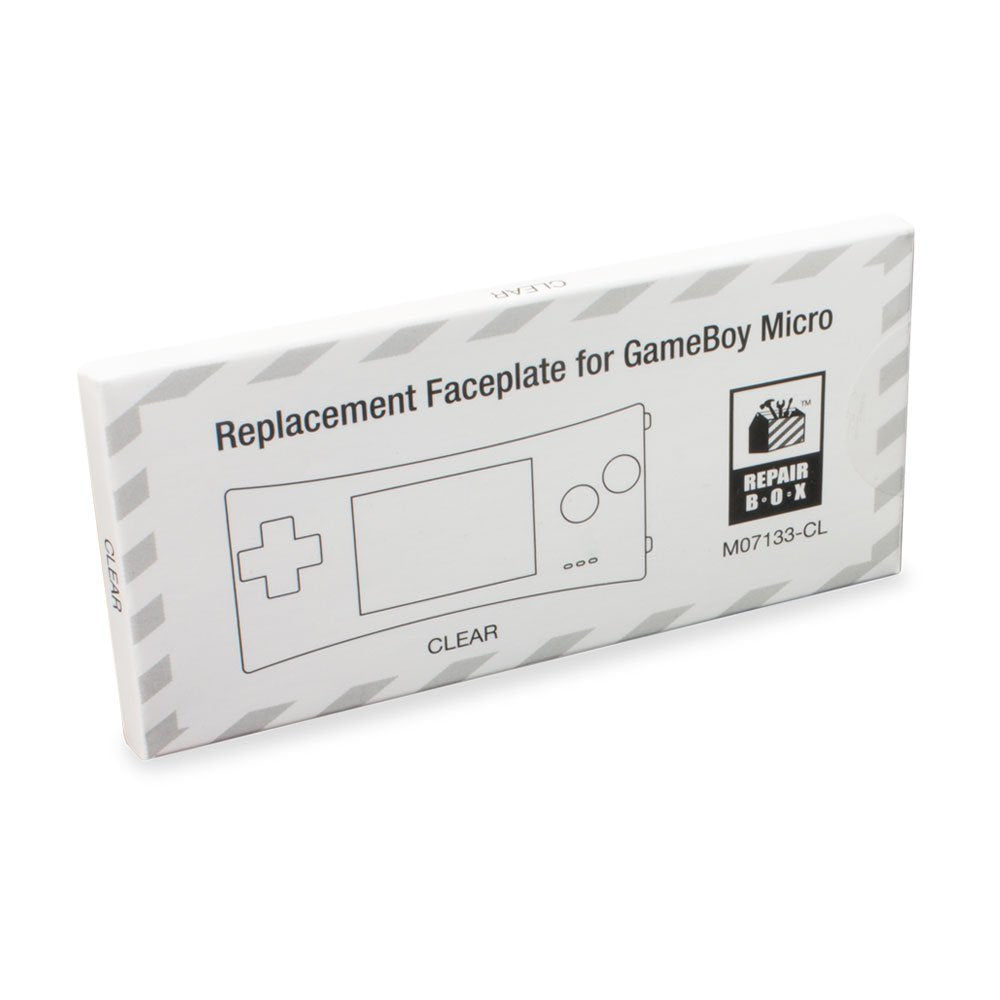 RepairBox Game Boy Micro Replacement Faceplate - Clear Color, Model M07133-CL