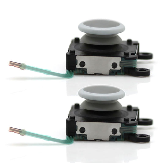 Left Right Analog 3D Thumb Stick Joystick & Cap Replacement for Sony PS Vita 2000 Controller Control Stick Supplies for PSV2000 Gamepad 3D Analog Joystick Repair Parts (2 pcs White)