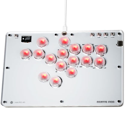 Sehawei Haute42 Arcade Stick - 16 Keys, Turbo Functions, Custom RGB, T16 White, Compatible with PC/PS3/PS4/Switch/Steam