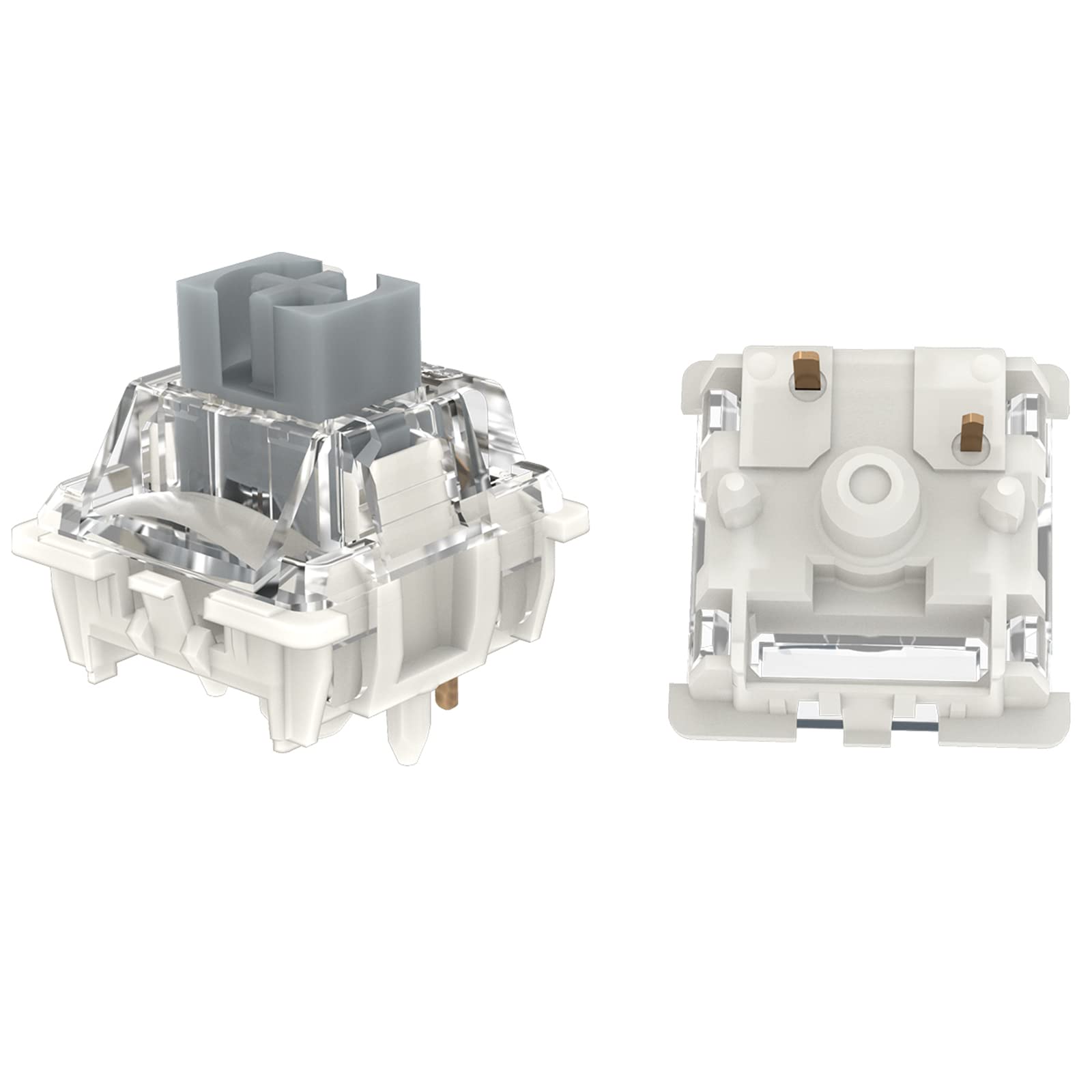 GATERON G Pro 3.0 Silver Keyboard Switches  Pre-lubed 5 pins RGB Linear for Gaming Mechanical Keyboard (Silver 35PCS)