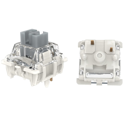 GATERON G Pro 3.0 Silver Keyboard Switches  Pre-lubed 5 pins RGB Linear for Gaming Mechanical Keyboard (Silver 35PCS)