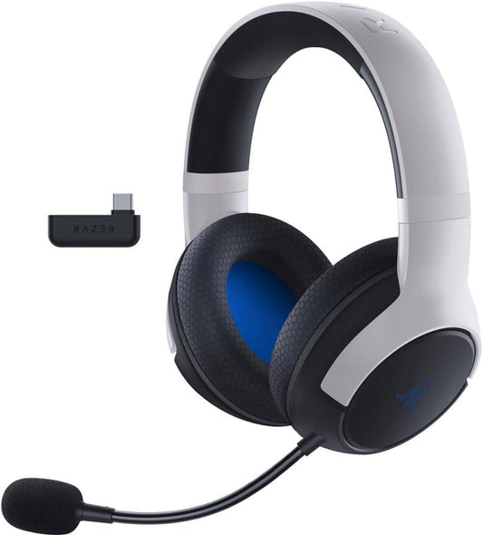 Razer Kaira Dual Wireless Gaming Headset - Triforce 50mm Drivers, HyperClear Mic, 2.4GHz & Bluetooth - Kaira - White/Black
