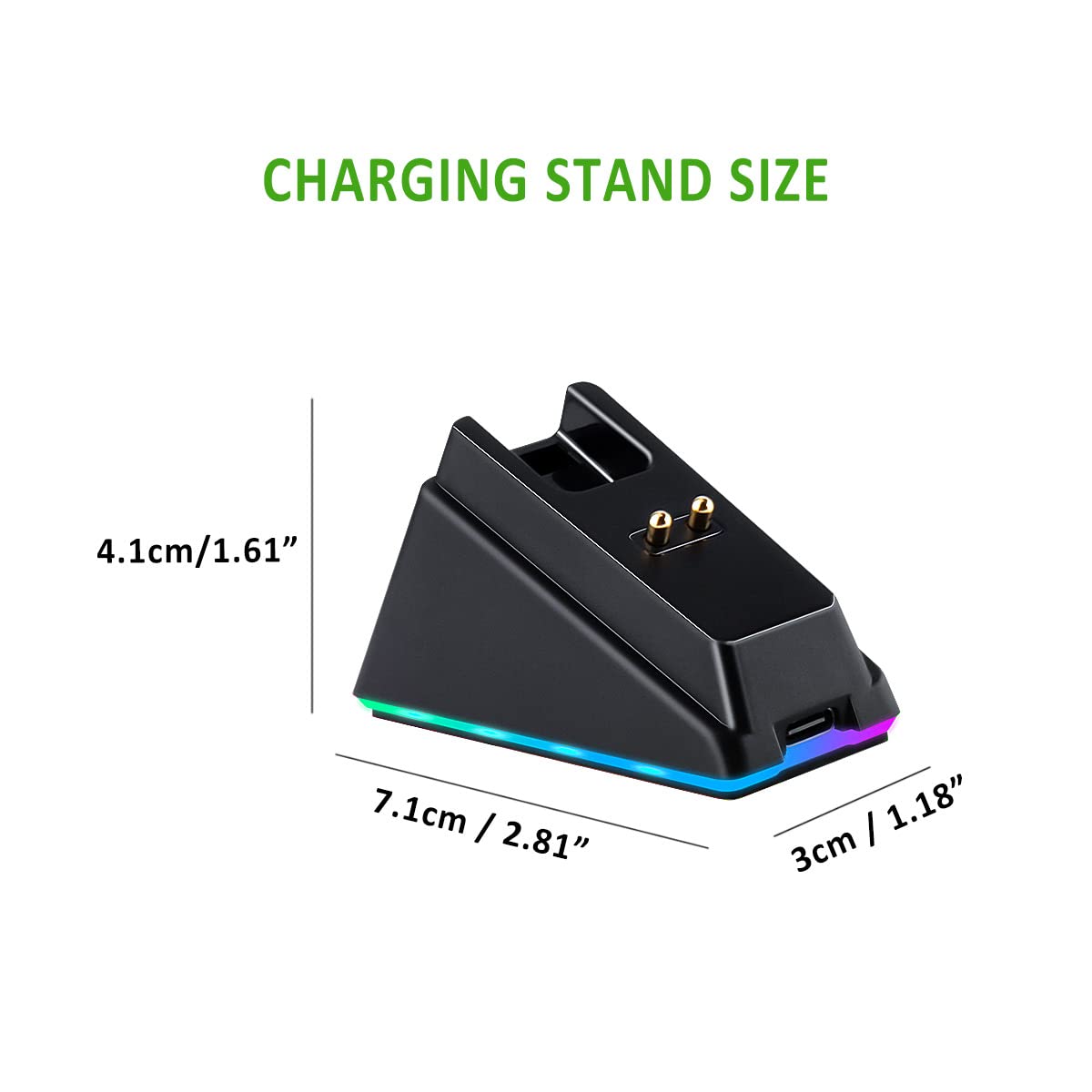 HUYUN RGB Charger Dock for Razer Mice with USB Cable - Compatible with Basilisk, Viper Ultimate, Naga Pro, Deathadder v2 Pro
