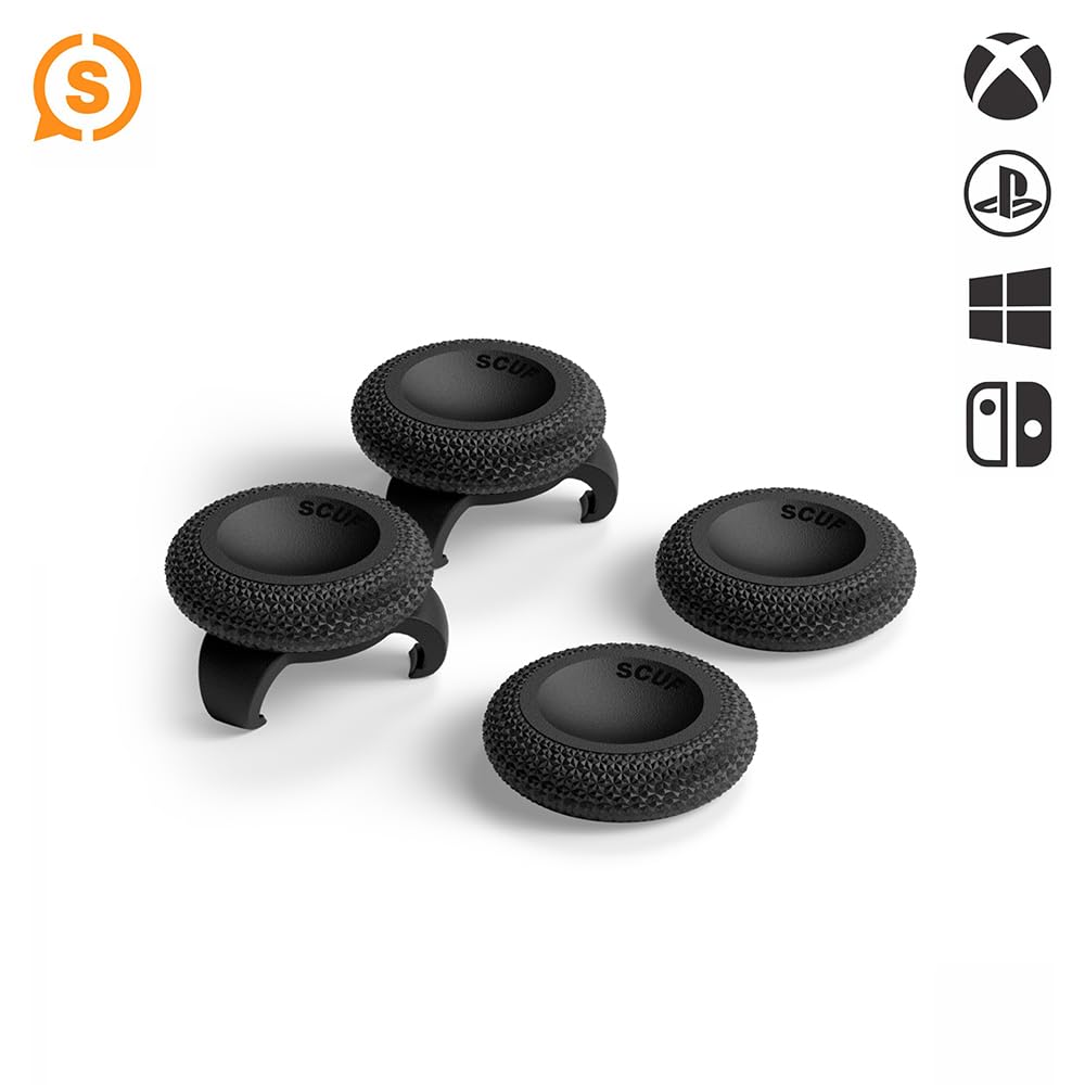 SCUF Universal Thumbstick Grips - 4 Pack with 2 Bases, Catalyst, Black, Model 902-601-02-001-NA