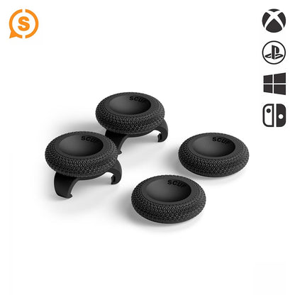 SCUF Universal Thumbstick Grips - 4 Pack with 2 Bases, Catalyst, Black, Model 902-601-02-001-NA
