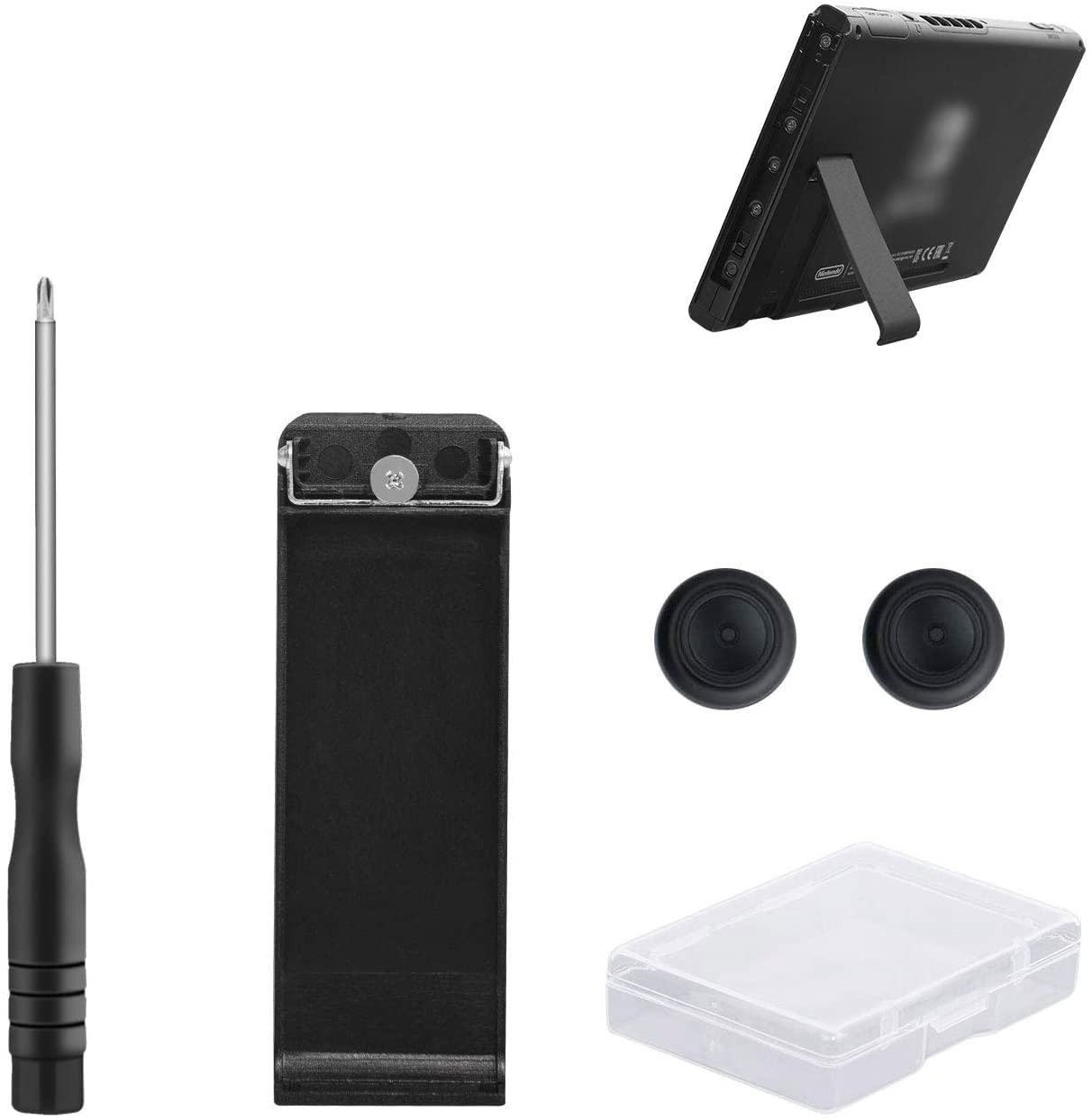 JAOYSTII Kickstand Replacement Back Shell Holder for Nintendo Switch - Black