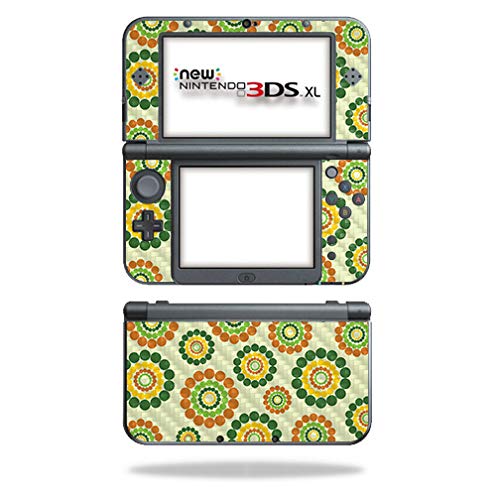 MightySkins Carbon Fiber Skin for Nintendo New 3DS XL (2015) - Hippie Flowers | Protective  Durable Textured Carbon Fiber Finish | Easy to Apply  Remove  and Change Styles | Made in The USA