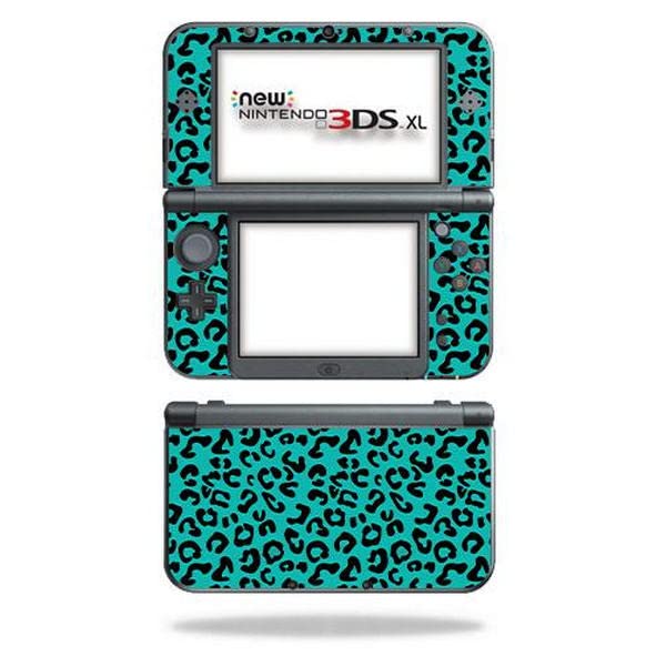 MightySkins Carbon Fiber Skin for Nintendo New 3DS XL (2015) - Teal Leopard | Protective  Durable Textured Carbon Fiber Finish | Easy to Apply  Remove  and Change Styles | Made in The USA