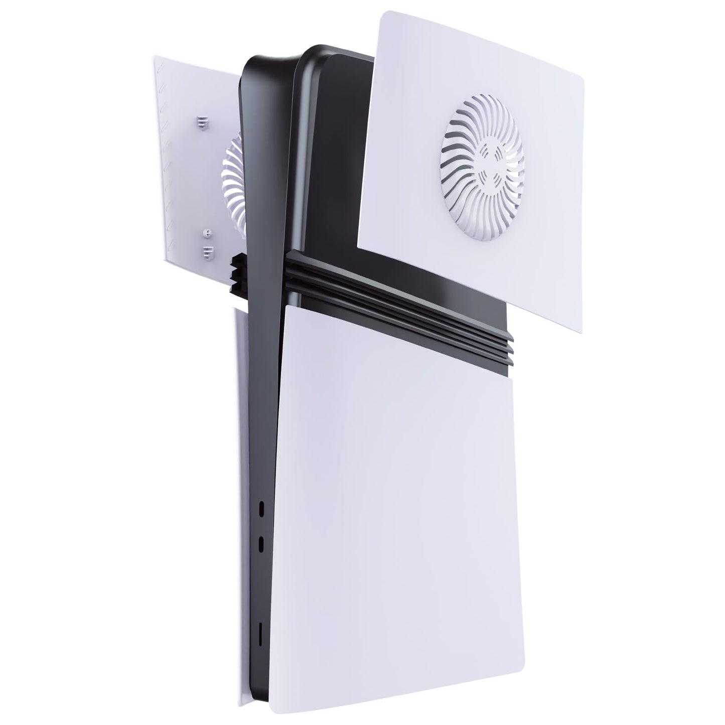 Generic Upper Cover Plates for PS5 Pro Console - White Cooling Dust-Proof Faceplate, 24x18x4.5cm