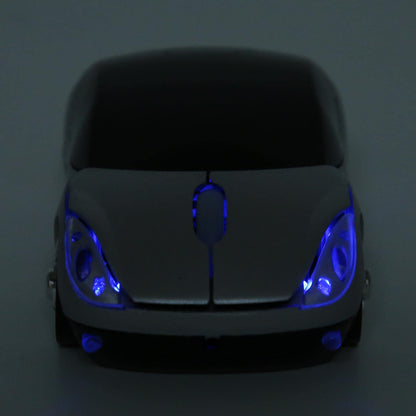 ASHATA 2.4GHz Car Shape Optical Gaming Mouse - Silver Plastic Design for PC, Laptop, Win 7, Linux