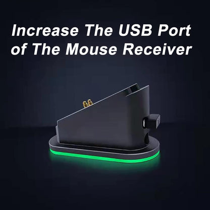 Hokeyio Wireless Metal Power Charging Dock for Razer Logitech G Pro X - RGB MOD, Model AA0206, Gilded Base