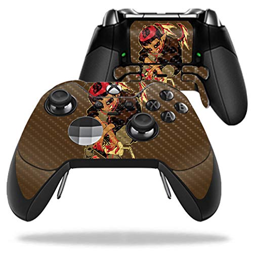 MightySkins Carbon Fiber Skin for Microsoft Xbox One Elite Controller - Thirsty Vampire | Protective  Durable Textured Carbon Fiber Finish | Easy to Apply  Remove  and Change Styles | Made in The USA