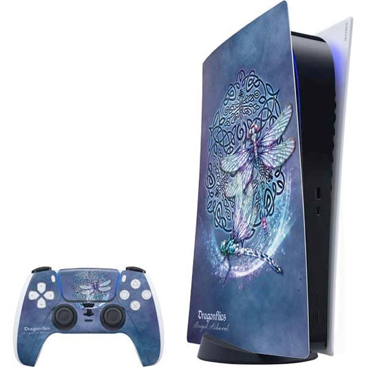 Skinit Decal Gaming Skin Compatible with PS5 Bundle - Officially Licensed Dragonfly Celtic Knot by Brigid Ashwood Design