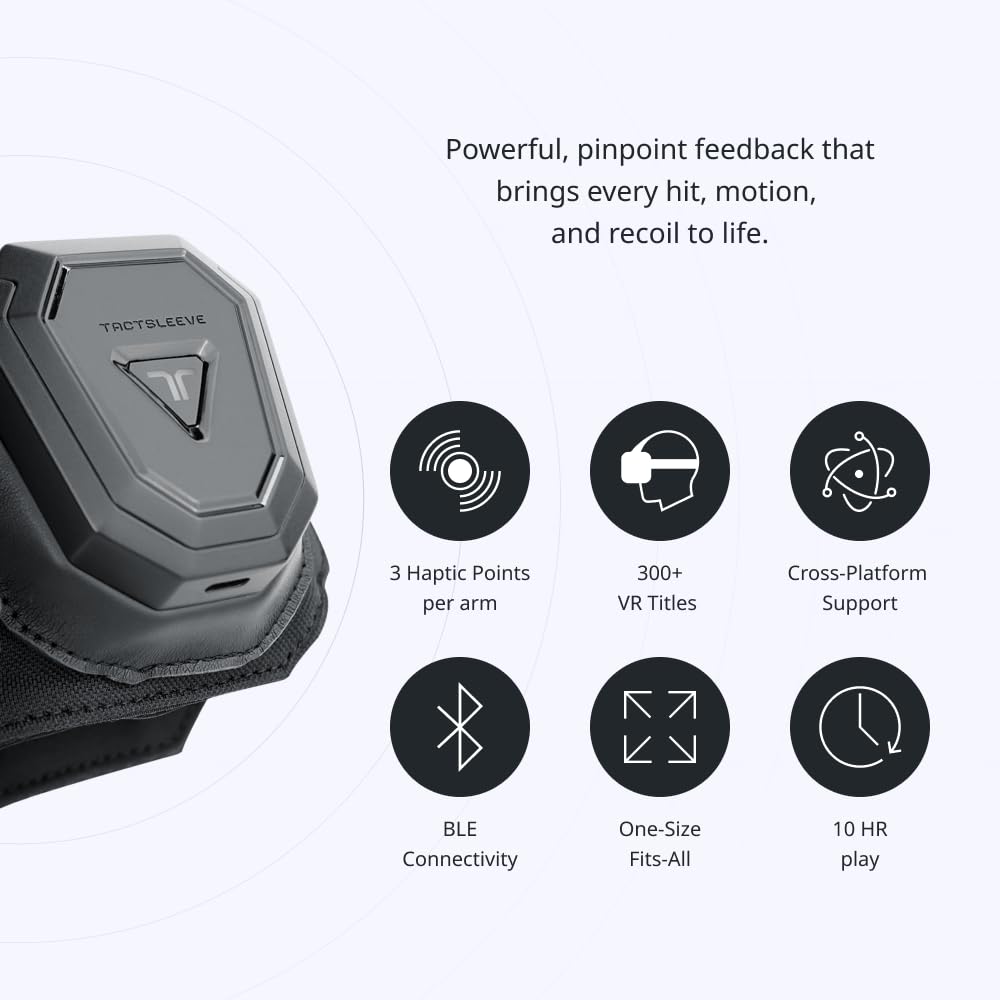 bHaptics TactSuit Air & Sleeve Bundle - Complete VR Experience, Ash Color, Model 8809669640501