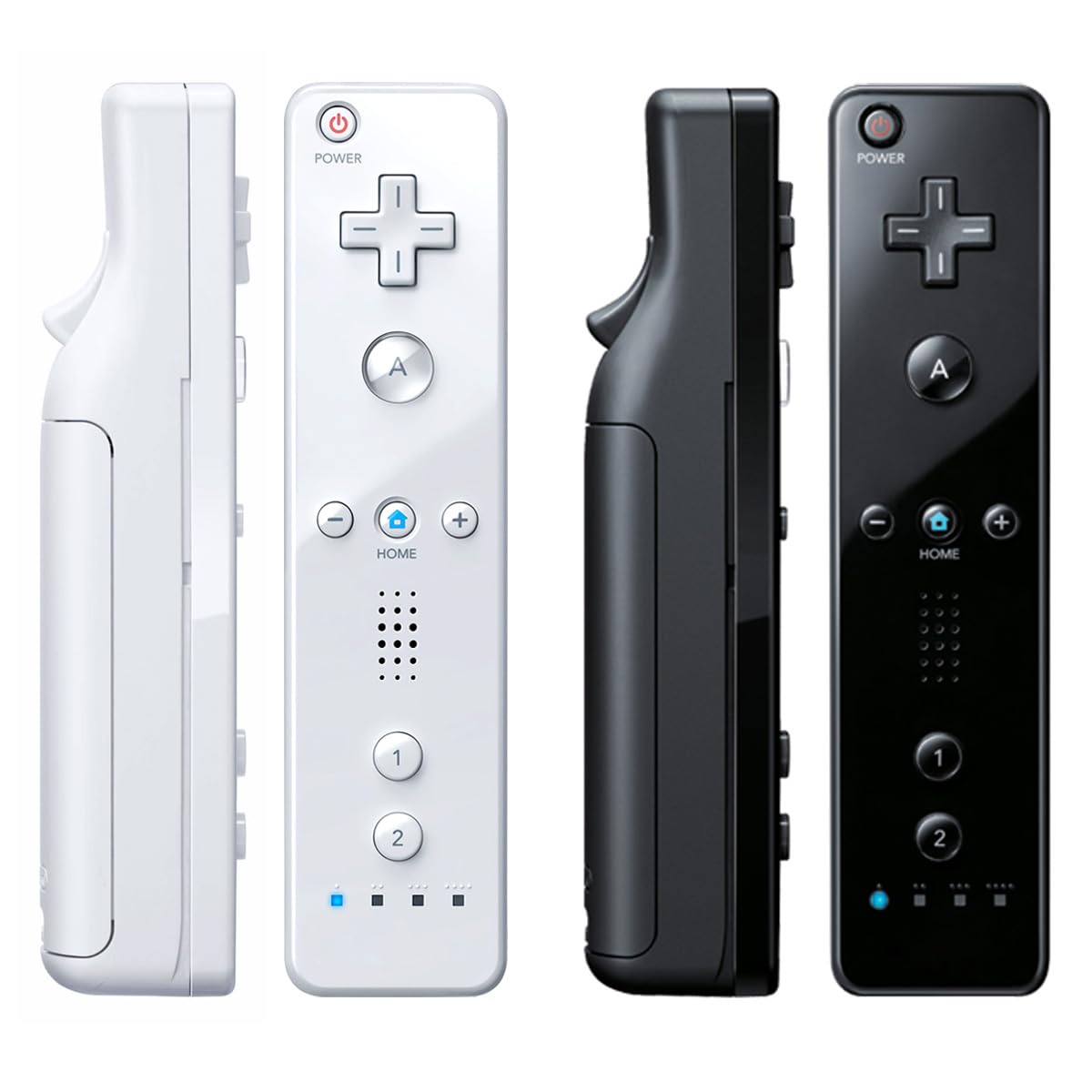 TIANHOO Wii & Wii U Remote Controller 2 Pack with Silicone Case & Wrist Strap, White & Black