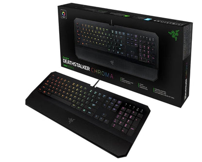 Razer DeathStalker Expert Gaming Keyboard - Backlit, Ergonomic, Fully Programmable, Membrane, Black, Model RZ03-00800100-R3U1