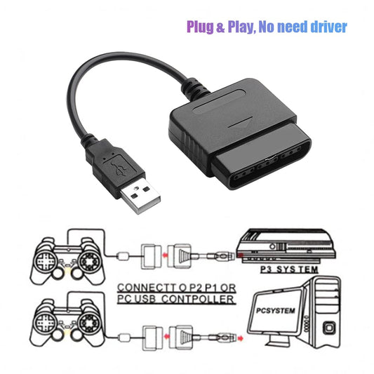 vienon PS2 Controller to USB Adapter, 2 Pack for PS1/PS2/PS3/PC, Model SBTJ001, No Driver Needed