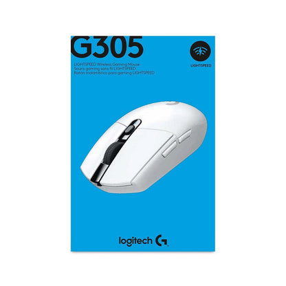 Logitech G305 Wireless Gaming Mouse - Hero 12K Sensor, 12,000 DPI, 6 Programmable Buttons, White