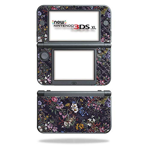 MightySkins Carbon Fiber Skin for Nintendo New 3DS XL (2015) - Midnight Blossom | Protective  Durable Textured Carbon Fiber Finish | Easy to Apply  Remove  and Change Styles | Made in The USA