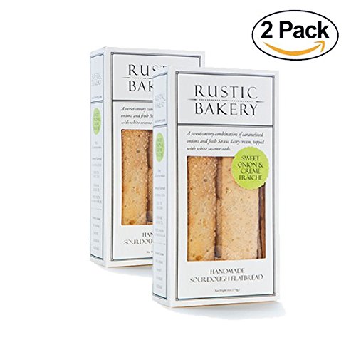 Rustic Bakery Gourmet Flatbread Crackers 6oz (Sweet Onion & Crme Fraiche, 2-Pack)