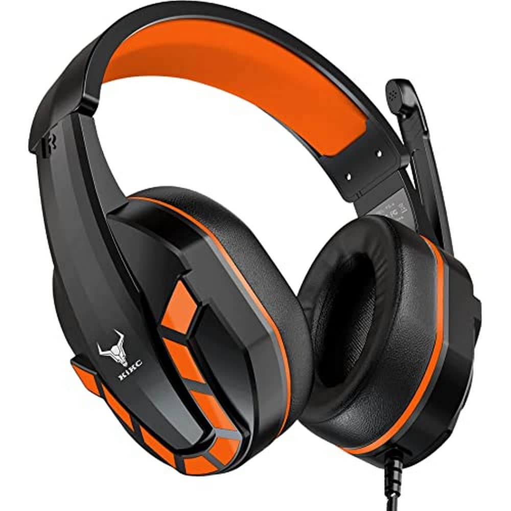Kikc PS4 Gaming Headset with Mic for Xbox One  PS5  PC  Mobile Phone and Notebook  Controllable Volume Gaming Headphones with Soft Earmuffs for Kid