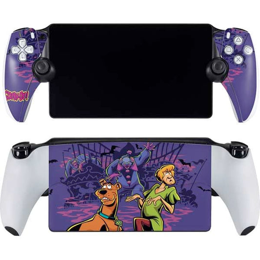 Skinit Decal Gaming Skin Compatible with PlayStation Portal Remote Player - Officially Licensed Scooby-Doo Shaggy and Ghost Clown Design