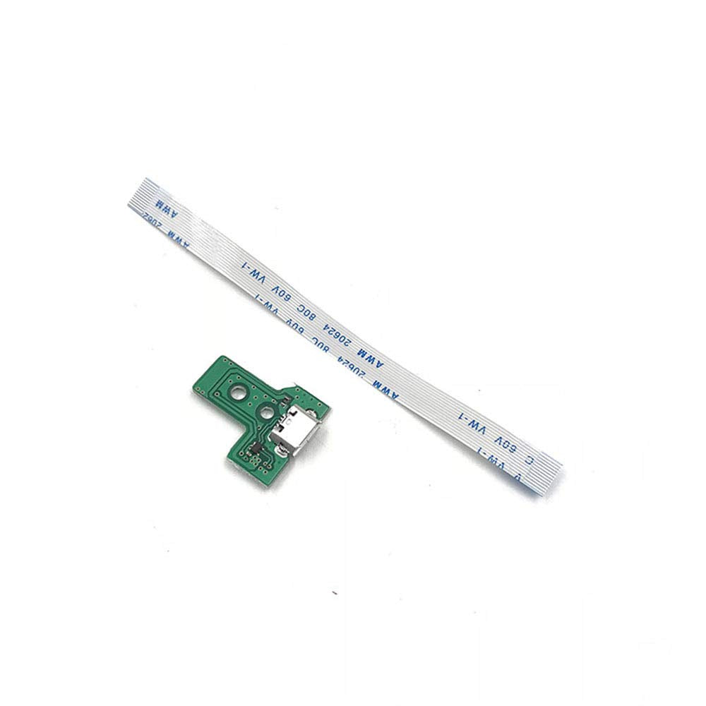 Rowsmau Replacement USB 12pin Charging Port Socket Triangle Board Charger PCB Board with 12pin Flex Ribbon Cable for JDS-030 PS4