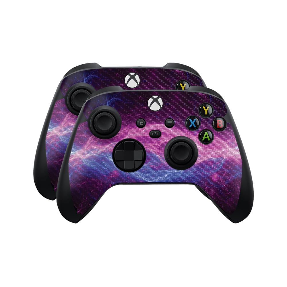 Carbon Fiber Skin Compatible with Microsoft Xbox Series X|S Controller (2 Pack) - Raw Energy - Premium 3M Vinyl Protective Wrap Decal Cover - Easy to Apply | Crafted in The USA by MightySkins