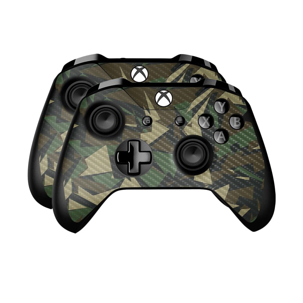 Carbon Fiber Skin Compatible with Microsoft Xbox One Controller (2 Pack) - Polygonal Camo - Premium 3M Vinyl Protective Wrap Decal Cover - Easy to Apply | Crafted in The USA by MightySkins