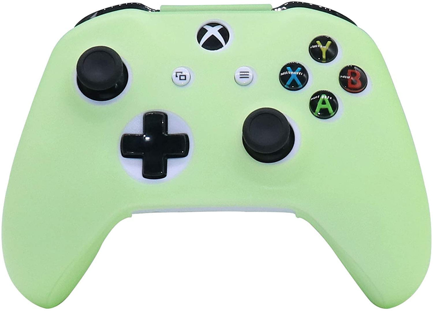 HLRAO Xbox One S Controller Silicone Grip Case, Glow Green, Glow in The Dark + 6 Accessories, Not for Xbox Series Controller