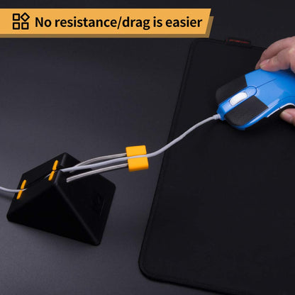 Hotline Games Mouse Bungee - Cord Management System for Esports, Black-Orange, Durable Rubber Design