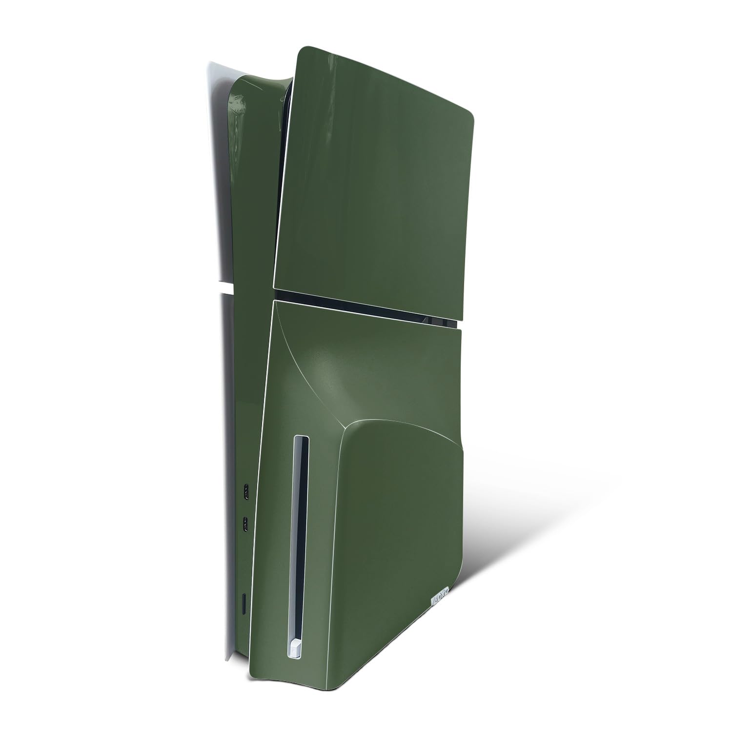 MightySkins Skin Compatible with PlayStation 5 Slim Disk Edition Console Only - Solid Olive | Protective  Durable  and Unique Vinyl Decal wrap Cover | Easy to Apply | Made in The USA