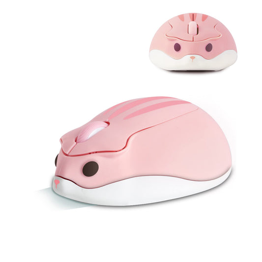 Super Space Wireless Bluetooth Hamster Mouse - 1200DPI Portable Cordless for iPad Pro, Laptop, Mac - Pink