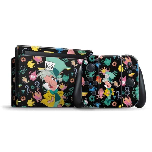 Skinit Decal Gaming Skin Compatible with Nintendo Switch Bundle - Officially Licensed Disney Alice in Wonderland (Animated) The Mad Hatter Design