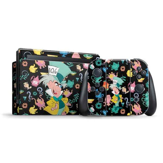 Skinit Decal Gaming Skin Compatible with Nintendo Switch Bundle - Officially Licensed Disney Alice in Wonderland (Animated) The Mad Hatter Design