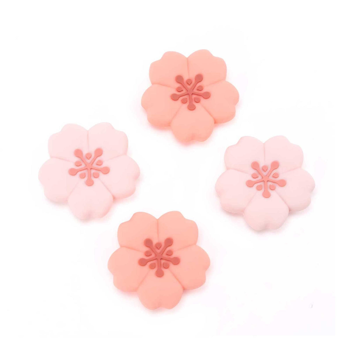 GeekShare 4PCS Silicone Joycon Thumb Grip Caps  Kawaii Cherry Blossom Joystick Cover Compatible with Switch/OLED/Switch Lite (Sakura)