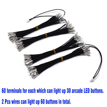 Arcity Arcade Cable Wire LED Button Power Cable Daisy Chain 0.110 Inch Terminals for USB Encoder, MAME, Raspberry Pi - Model HY-PJ099-4