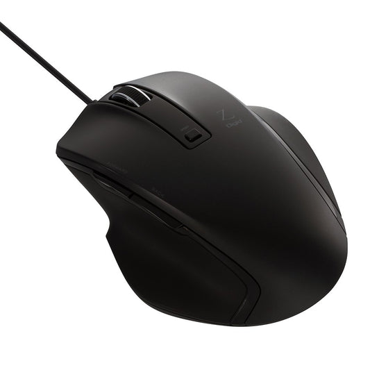 Nakabayashi Digio2 Z8344 Wired Mouse, 5 Buttons, Medium Size, Black with Blue LED