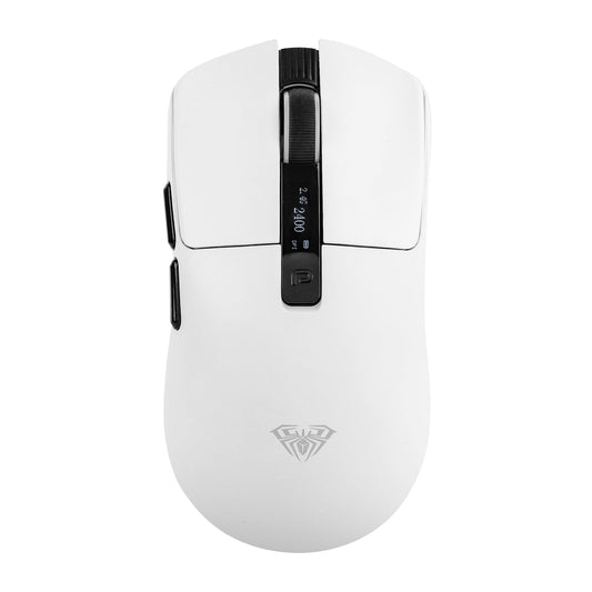 MechLands Aula SC590 PRO Gaming Mouse with Display Screen  2.4G/USB-C/BT Wireless Mouse with 500mAh Battery  Adjustable 20 000 DPI & 1000 Polling Rate  PAW3311 Sensor  for Win/Mac/Gaming (White)