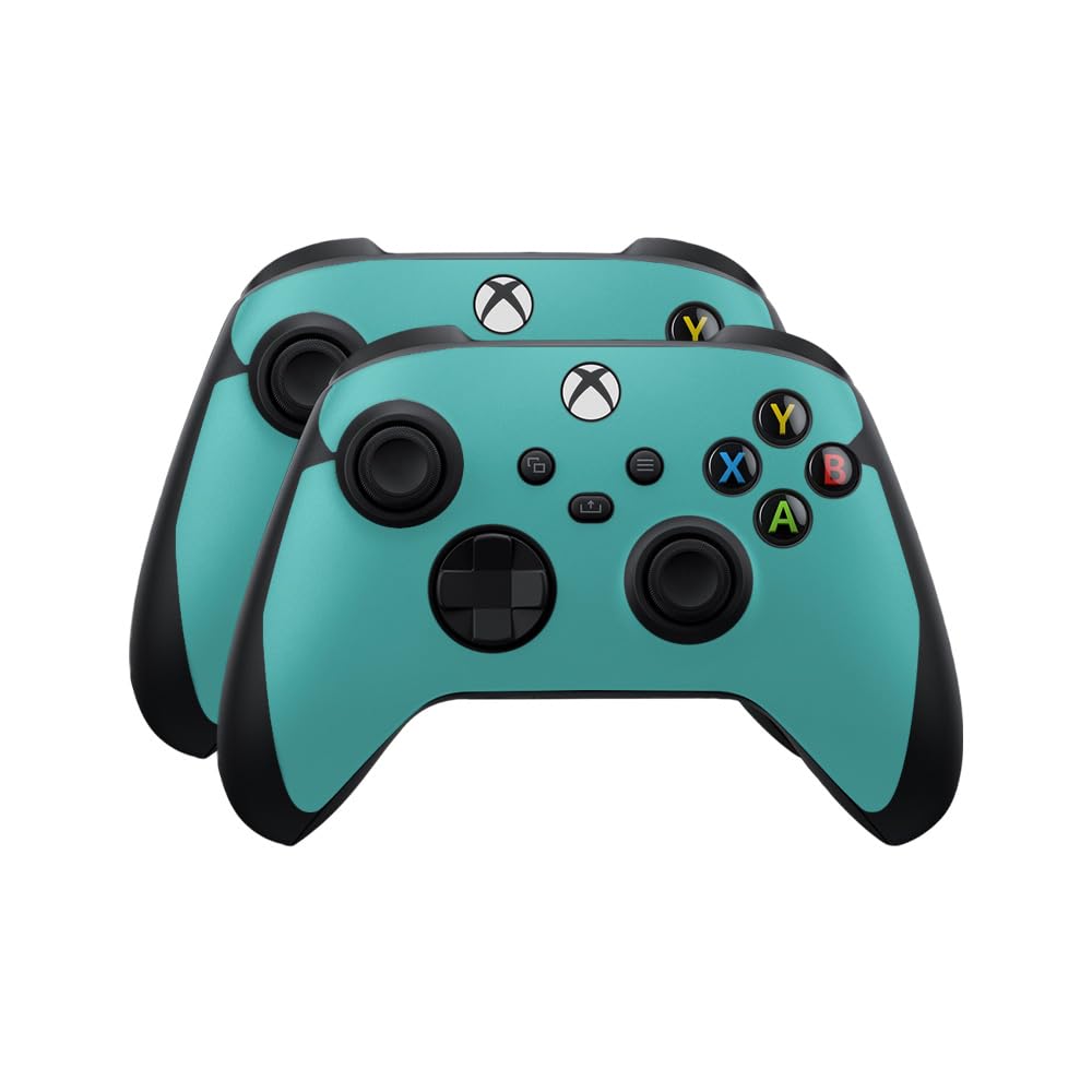 Skin Compatible with Microsoft Xbox Series X|S Controller (2 Pack) - Solid Turquoise - Premium 3M Vinyl Protective Wrap Decal Cover - Easy to Apply | Crafted in The USA by MightySkins