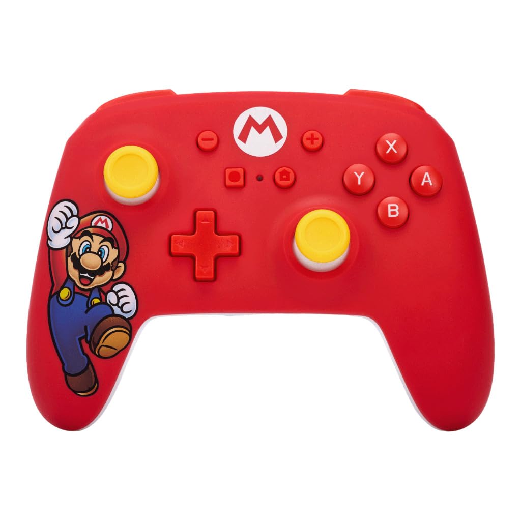 PowerA Wireless Controller for Nintendo Switch - Mario Joy, AA Battery Powered, Pro Controller with Advanced Gaming Buttons