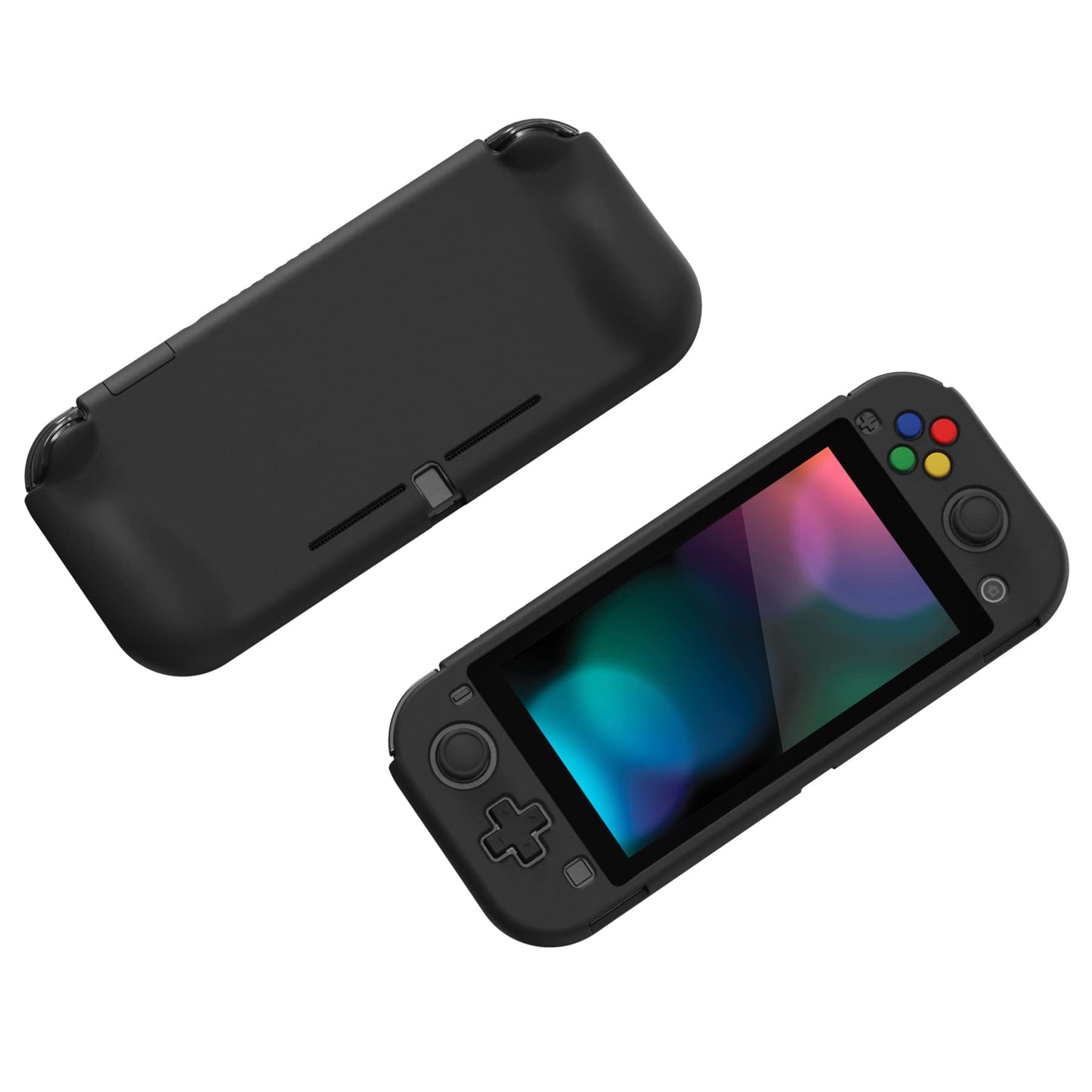 PlayVital Protective Case for Nintendo Switch Lite - Hard Shell, Ergonomic Grip, Screen Protector, Black